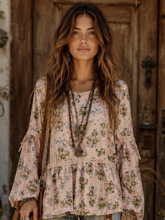 Matilda Jane Dresses & Skirts - Matilda Jane Blush Pink Floral Long-Sleeve Peplum Dress size Small